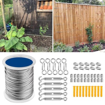 Turnbuckle Wire Tensioner Kit Strong Reliable Stainless Steel Cable Wire Rope for Hanging Lights Garden Wire