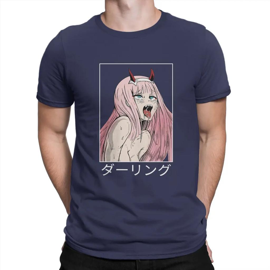 Zero Two 002 KAWAII Sexy T Shirt Darling In The Franxx Anime Cotton Clothes Vintage Short Sleeve Collar Original Unisex
