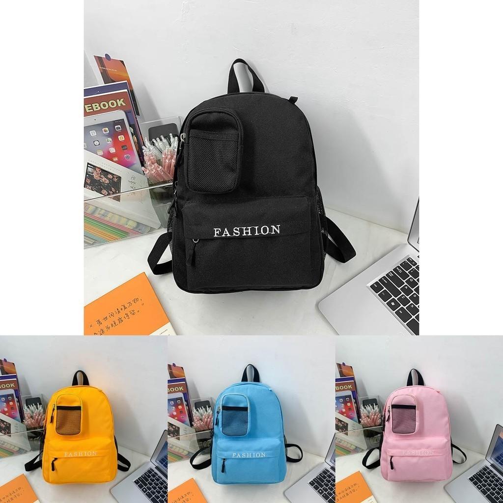 Modern Korean Style Kids Canvas Backpack Lightweight Large Capacity For School Age 3 To 6 Years