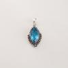 Swiss Blue Topaz Gemstone Handmade Silver Pendant 1.4" , 925 Sterling Silver Mother’s Day Gift For Mom APP-4-5
