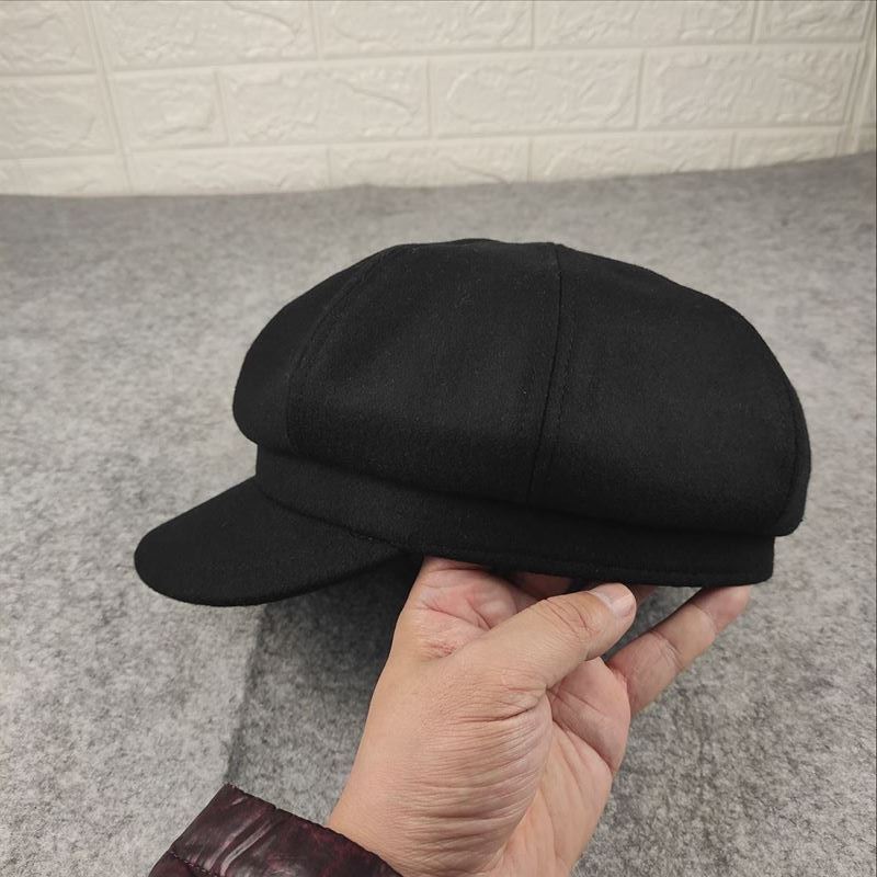 Autumn and Winter Painter Hat Couple Octagonal Hat Big Head Circumference Men's Hat Wide Brim Showing Face Small Newsboy Hat Small Head Circumference
