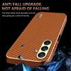AZNS For Samsung Galaxy A57 5G Case Electroplating Carbon Fiber Texture PU + TPU Phone Cover