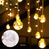 LED Christmas Snowman Curtain Lights - Festive Wishing Ball Pendant for Shopping Mall Displays and Window Decor.