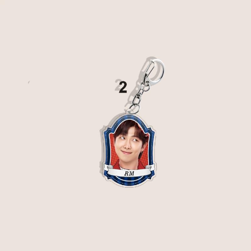 BTS Vintage Frame Acrylic Keychain, Bangtan Boys Photo Keyring with Member Name Banner, Kpop Idol Bag Pendant for ARMY Fans