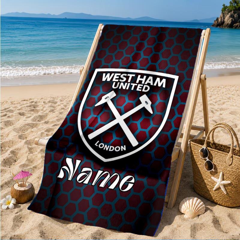 Custom Name Beach Towel hammer Crest Microfiber Beach Towel, Lightweight for Summer Travel, Swimming Pool Fan Birthday Gift