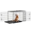 Folding Steel Pet Cage with Top Handle and Double Opening, 121x77x82 Cm