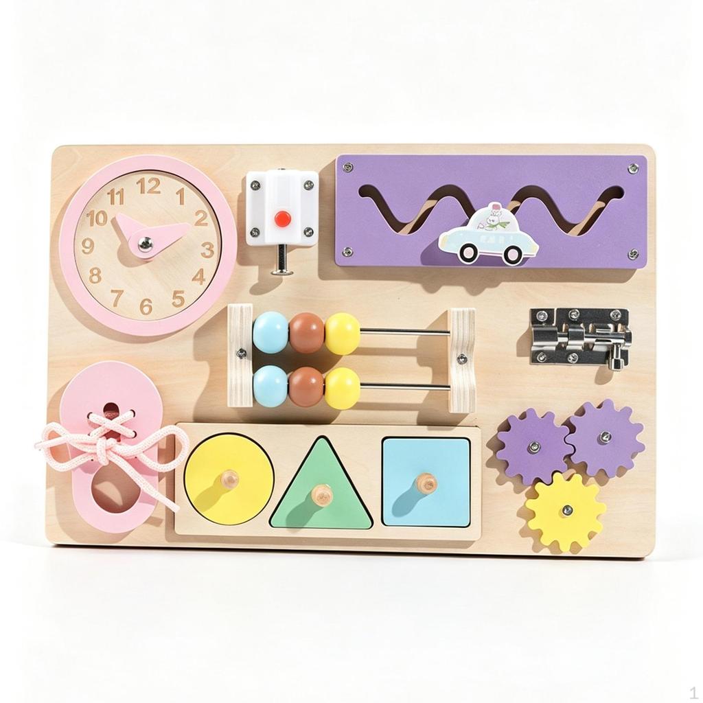 ChildCentered Busy Board Wooden Educational Learning Toy for Young Children,