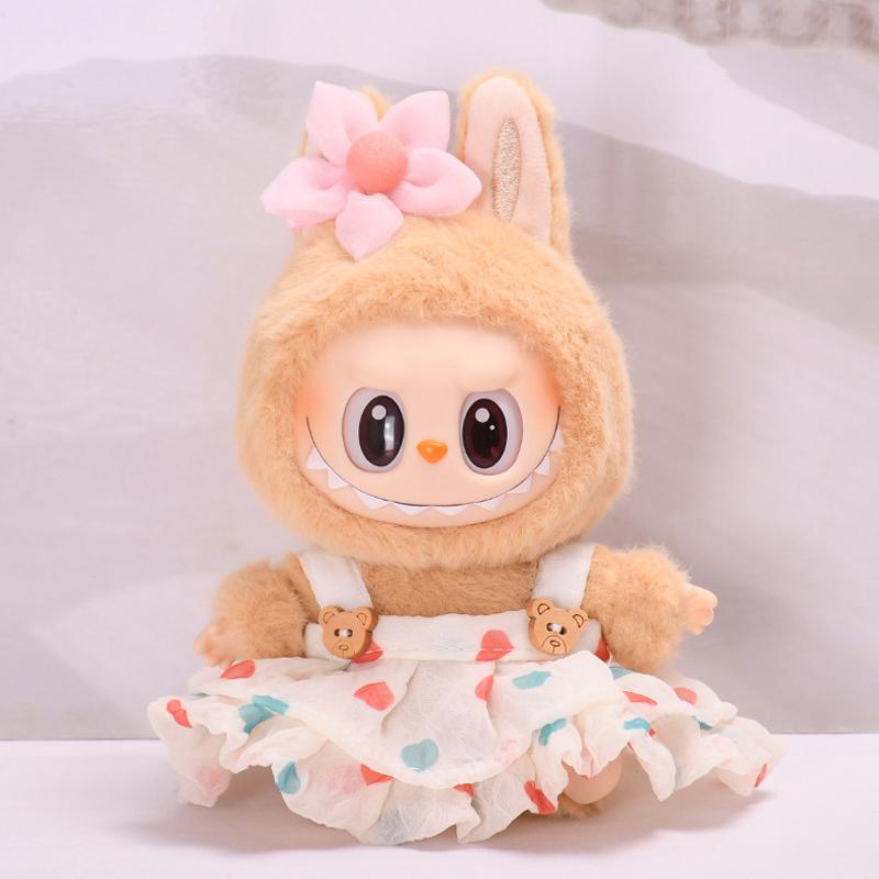 2dílná sada oblečení pro panenky Labubu, doplňky, stylová sada kawaii oblečení vhodná pro panenku Labubu o velikosti 15 cm a 17 cm