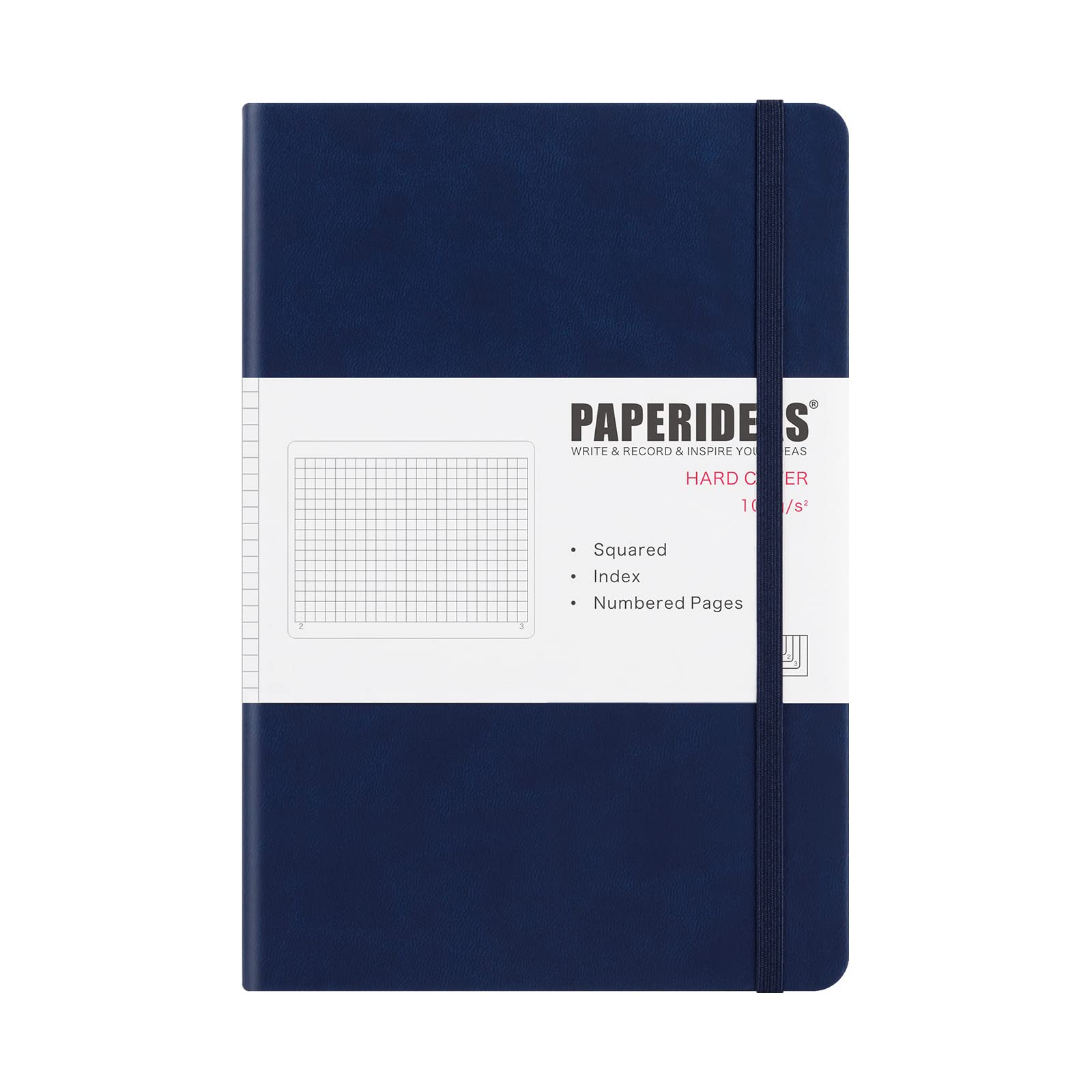 

PAPERIDEAS A5 Hardcover Notebook, (Grid, Navy)