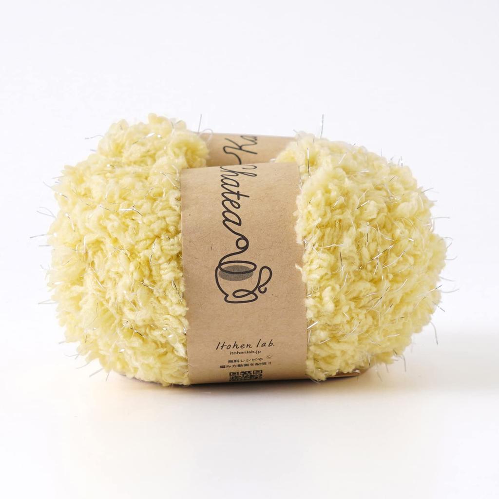 Knitworm Wolle, 10 Knäuel, Chati Lame Pelz, Extra Dick, 30g (Ca.. 25m), 100% Polyester, Champagner
