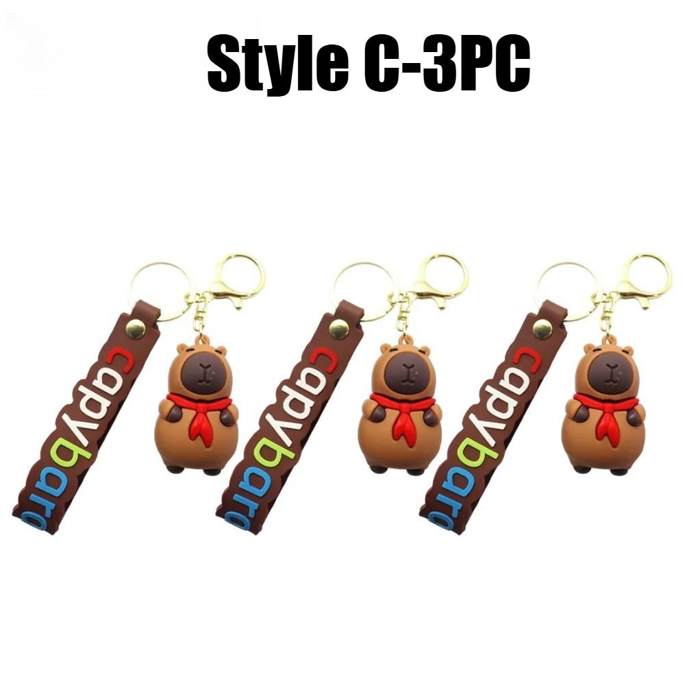 Adorable Capybara Key Ring 3D Capybara Figurine Bag Clip Decor for Children School Backpacks and Automotive Keychains