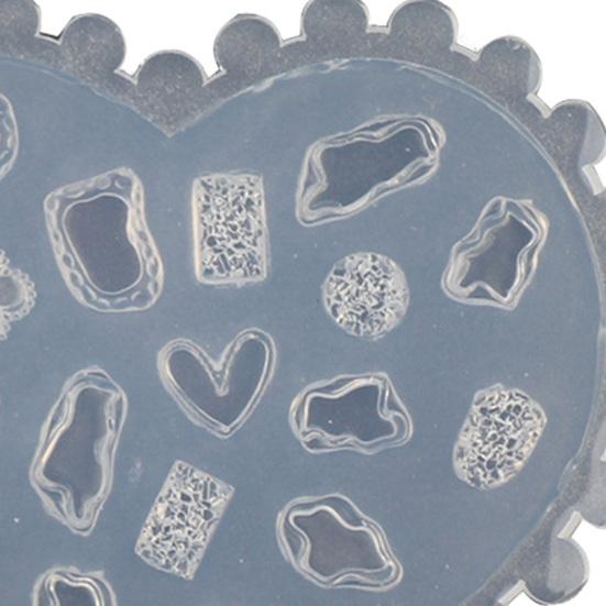 Nail Mold Heart-Shaped 3D Patterns Silicone Nail Art Silicone Mold DIY Craft Decoration Tools for Salon