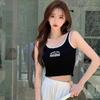 Women's Letter Print Sleeveless Tank Top Slim Fit Cropped Summer Streetwear Cami