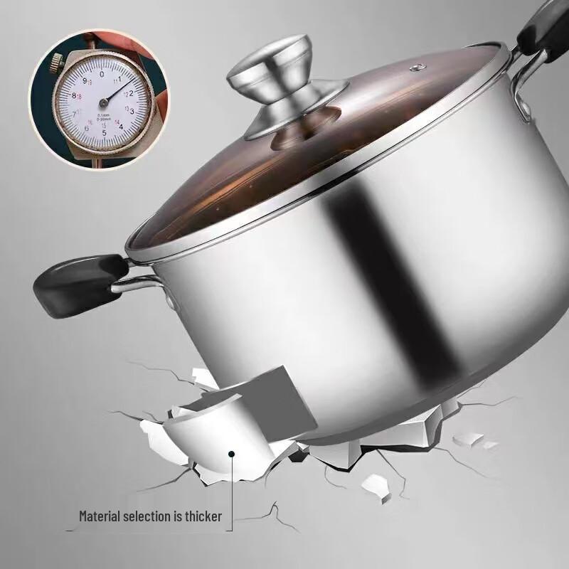 Triceratops 304 Stainless Steel Thickened Soup Pot with Steamer