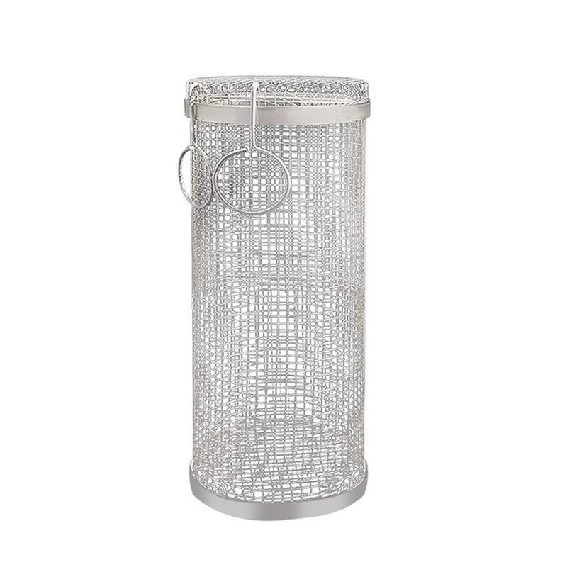 Cross-border outdoor stainless steel round grill barbecue cage cylinder Round Cooking Grill Grate 30*9 with a hook