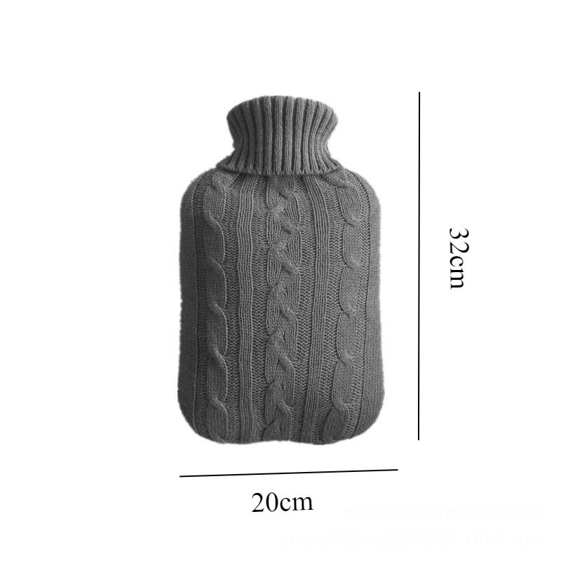 1pc Cozy Waffle Knit Fabric Hot Water Bottle Cover, Decorative Knitted Sleeve for Standard Hot Water Bottles