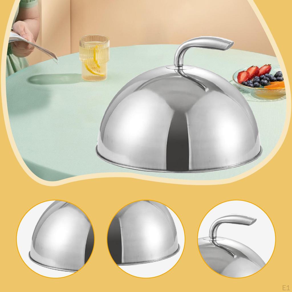 Rustfritt Stål Matkuppel Stekelokk Utstilling Praktisk Multifunksjonell Støv Serveringsfat