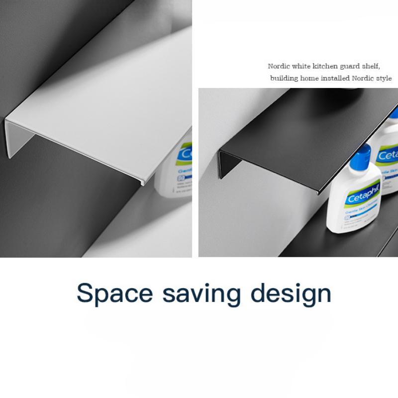 Aluminum alloy storage rack, minimalist style, no drilling, living room, kitchen, bathroom, wall mounted storage rack