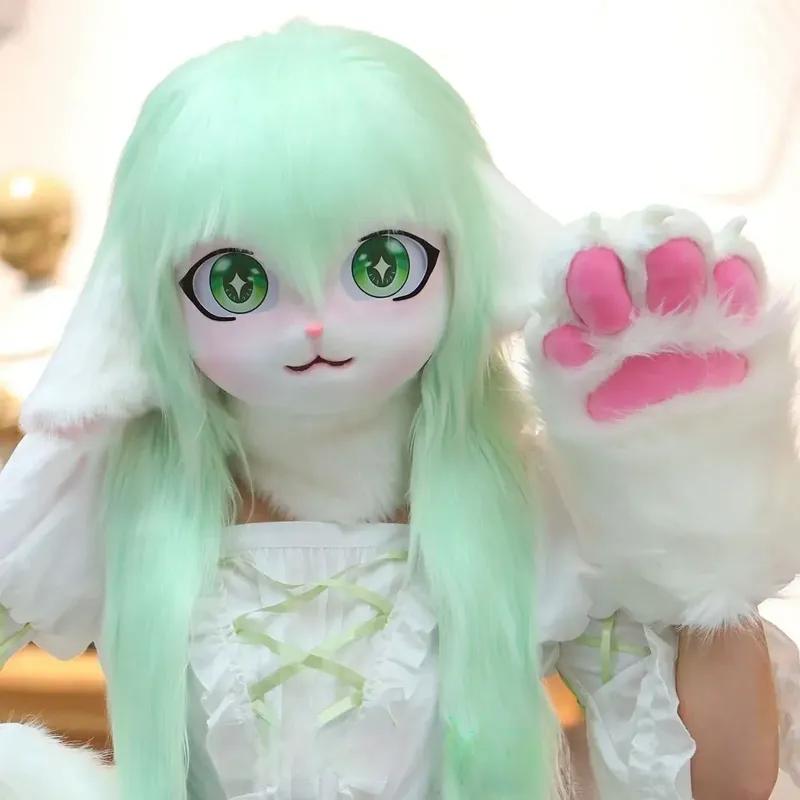 Kigurumi Head Base Cosplay Costume Rabbit Doll Cat Kig Head Mask Headset Party Animal Costume Performance Prop Kid Gift