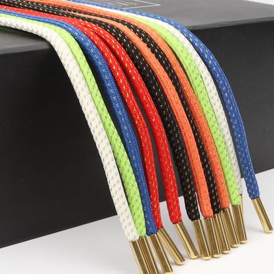 Round Shoe Laces Metal Head Gold Shoelaces for Sneakers Outdoor Leisure Shoelace Woman Men Shoe Lace for Hoodies Shoestrings 2PC