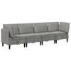 Living Room Set with Cushions and Storage 4 Pcs Light Grey Velvet