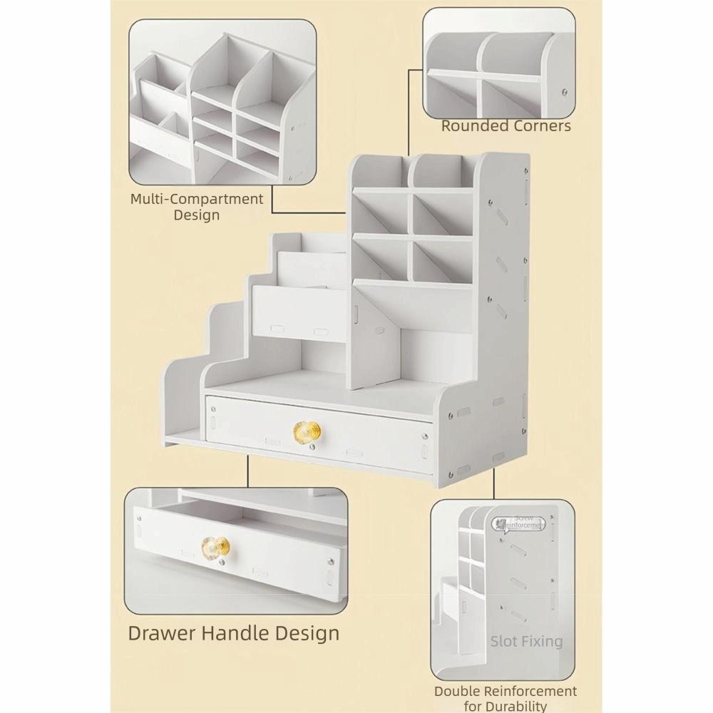With Drawer Desk Pencil Holder Large Capacity Stationery Storage Rack Desktop Organizer  School