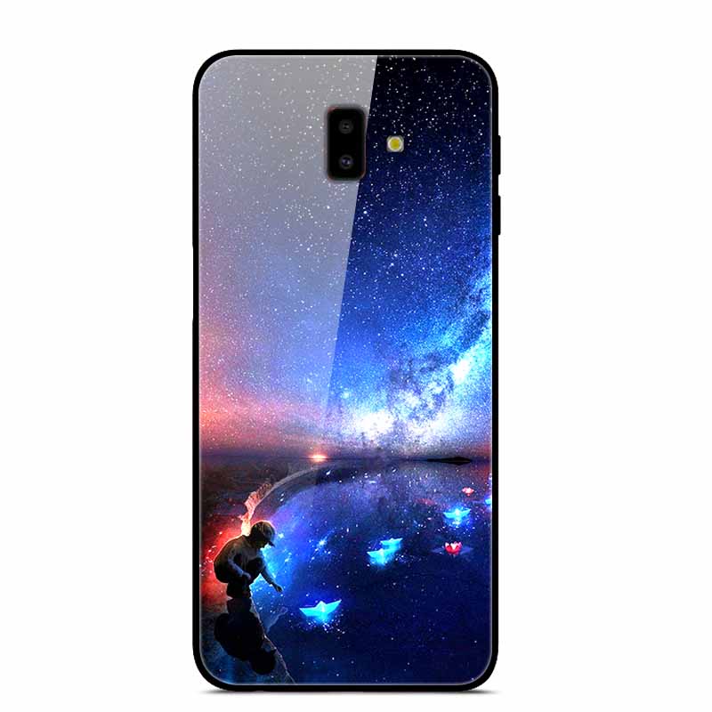 For Samsung J6 Plus Cases J4Plus J8 2018 Fashion Tempered Glass Hard Back Case For Samsung Galaxy J8 2018 Cover J6 J4 2018 Funda