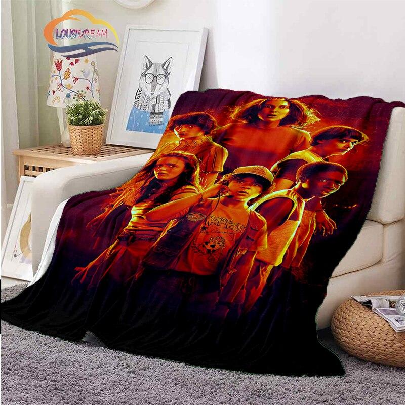 Horror Series Stranger Things Series Flannel Blanket Bedroom Sofa Bed Four Seasons Soft Blanket Travel Light Comfortable Blanket