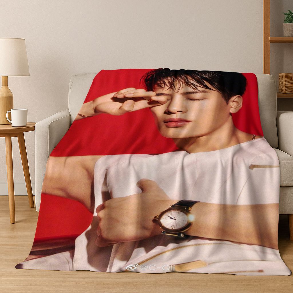 3D Jackson Wang Art Singer Star Flannel Blanket,Cozy Soft Throw Blanket for Home Bedroom Bed Sofa Picnic Office Cover Kids Gift