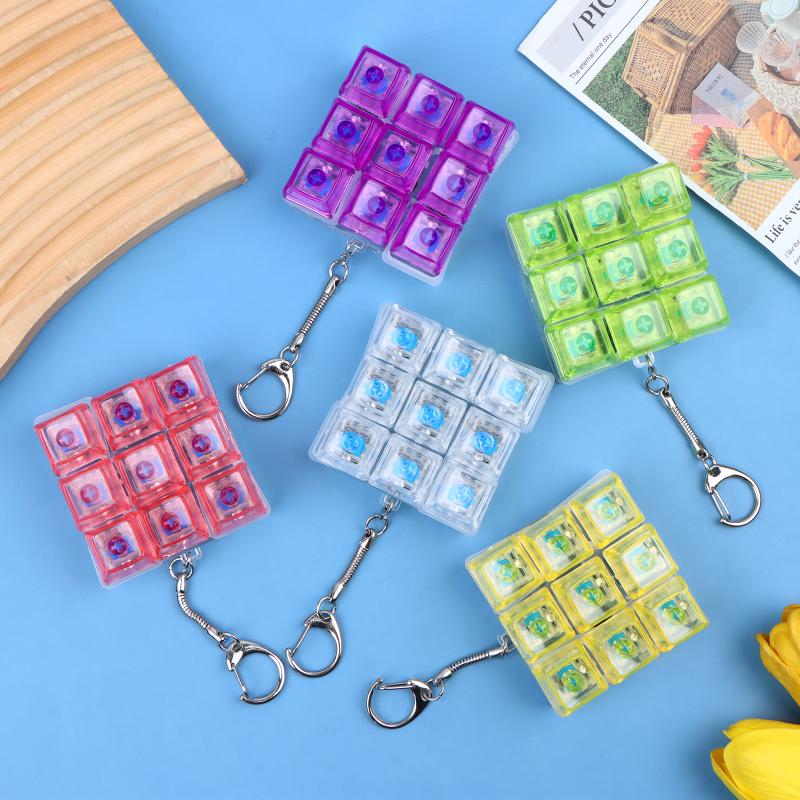 Fully Transparent Cap Silent Axis Decompression Button Decompression Tester Keyboard Silent Keychain
