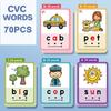 Kids CVC Words Learning Cards ESL Teaching Materials for Toddlers Sight Words Teaching Aids Vocabulary Educational Montessori