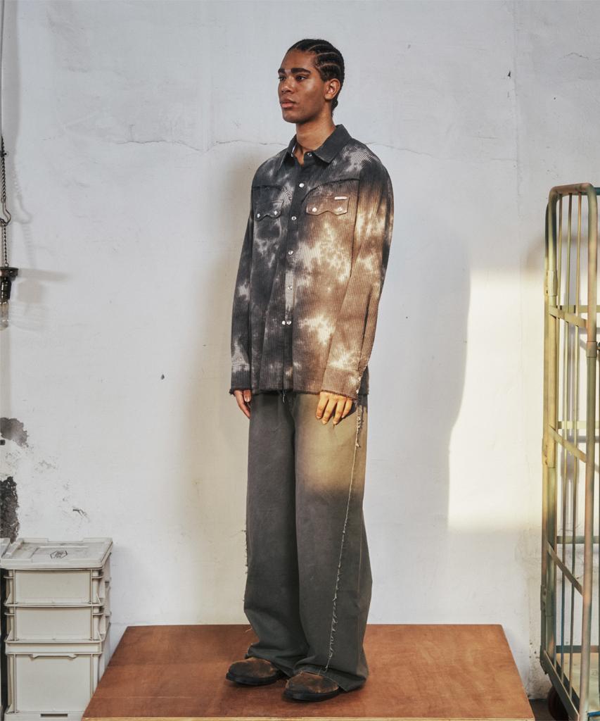 THEVINYLHOUSE Sag Wide Belted Pants Khaki