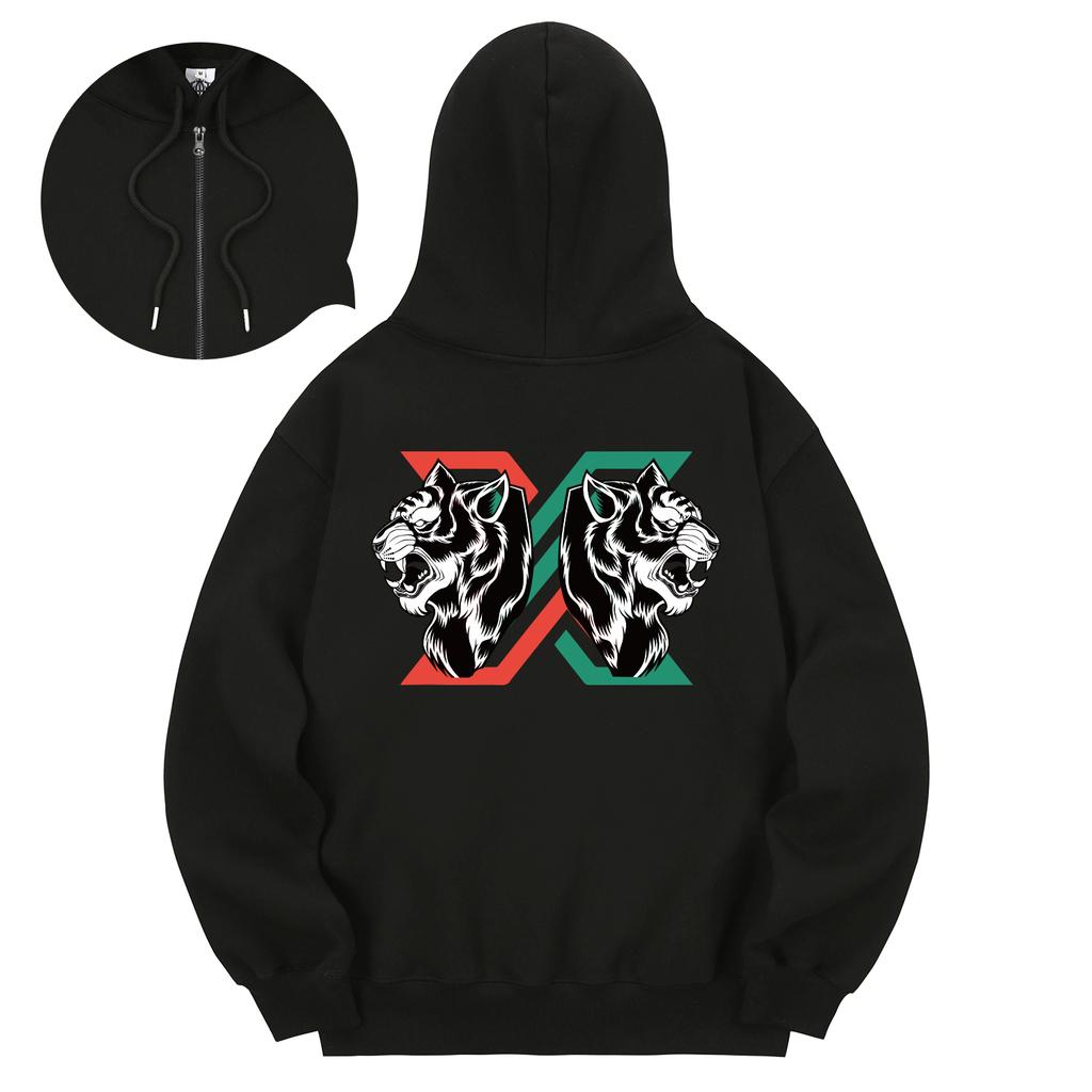 Kan6312 Khzb0032 Tiger X Fleece-Lined Zip-Up Black
