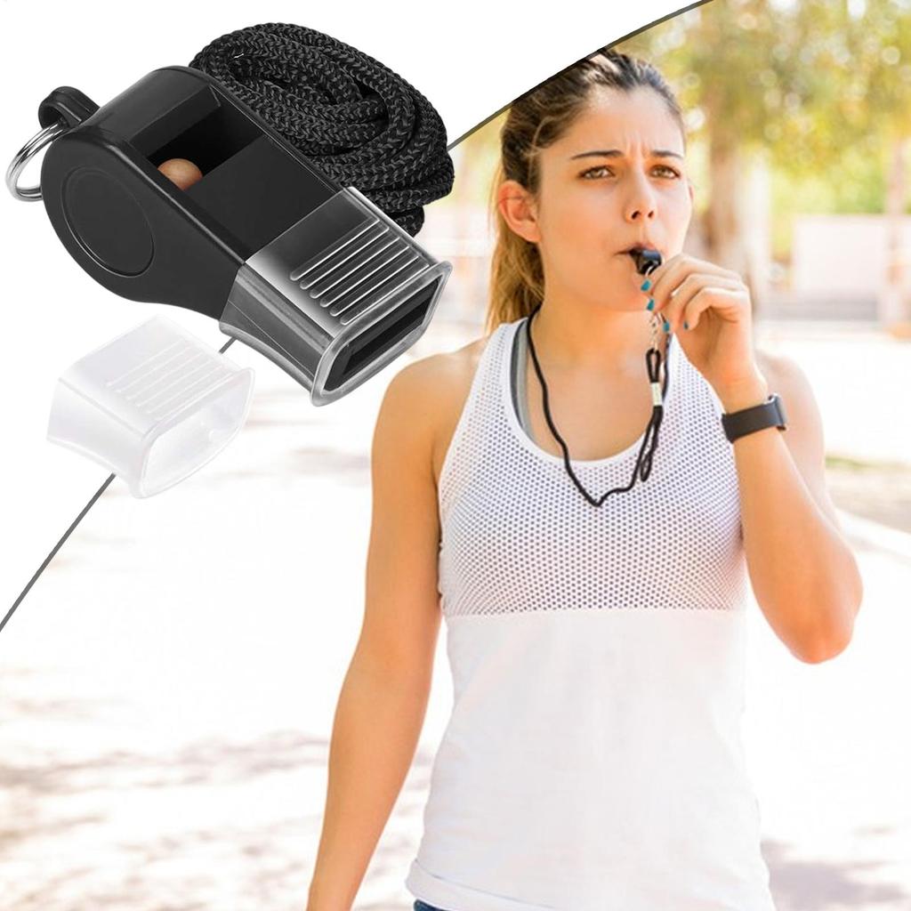 High Quality Black Whistle Referee Game Halter Whistle Outdoor Travel Hiking Whistle Suitable for Basketball Volleyball Referee