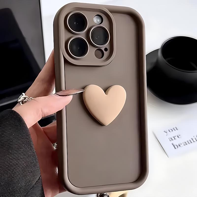 Love Heart Phone Case For iPhone 16 15 14 13 12 11 Pro Max 15 Plus Cases Soft Silicone Shockproof Bumper Back Cover Accessories
