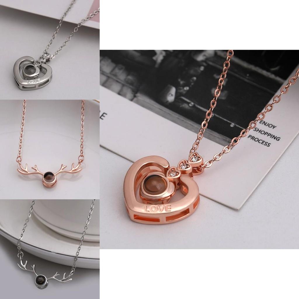 Heart Shaped Love Pendant Necklace Featuring I Love You Projection In 100 Languages