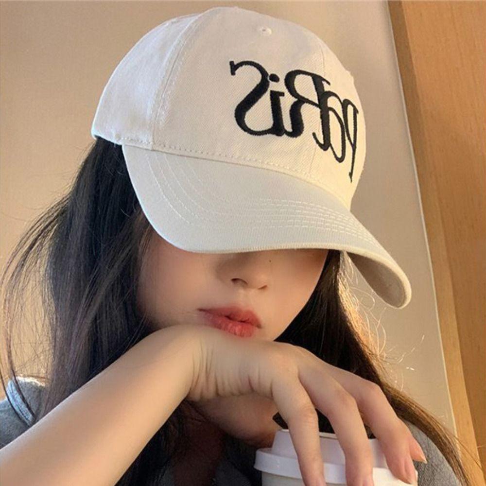 

NYC Embroidery Baseball Cap Hole Sun Hat Retro Letter Baseball Hat Sports бежевий