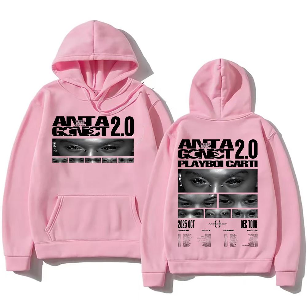 Rapper Hoodies Playboi Carti Antagonist Tour Sweatshirts Men Women Hip Hop Streetwear Male Pullovers Y2K