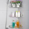 Multifunctional Stainless Steel Bathroom Shelf Adjustable Shampoo Rack Suction Cup Mount For Kitchen Shower Organization