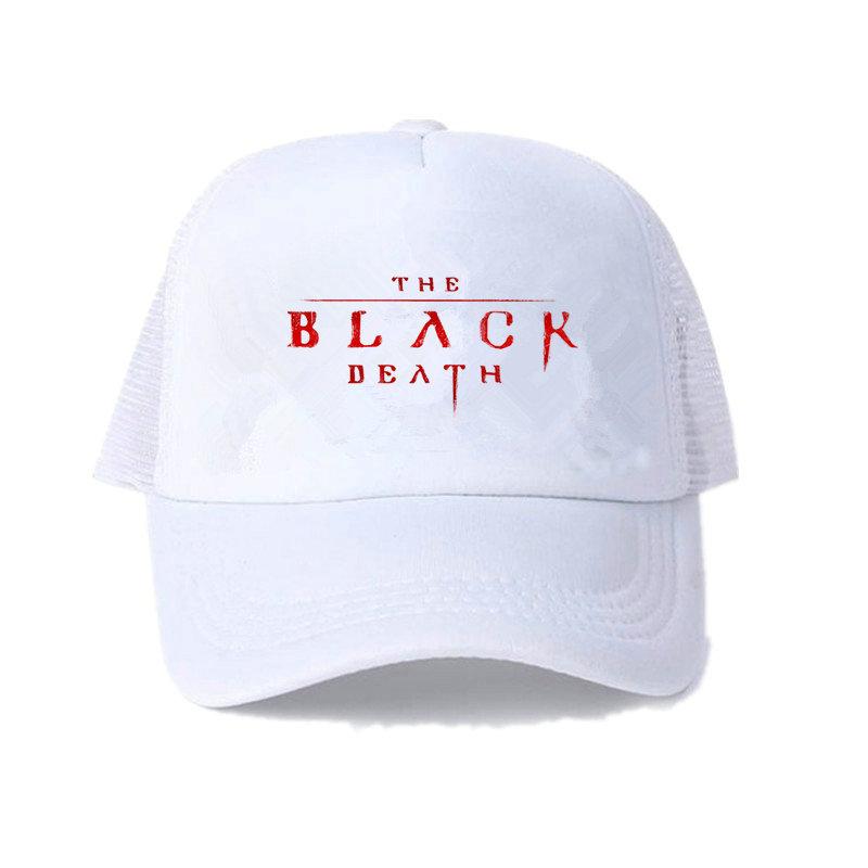 Der schwarze Tod-Sommerhut, mittelalterliches Leben, Überleben, Spiel, Hüte, Kappe, Unisex, gefallener Schädel, Trucker-Kappe, grausame Krankheit, Baseballkappe, YY462