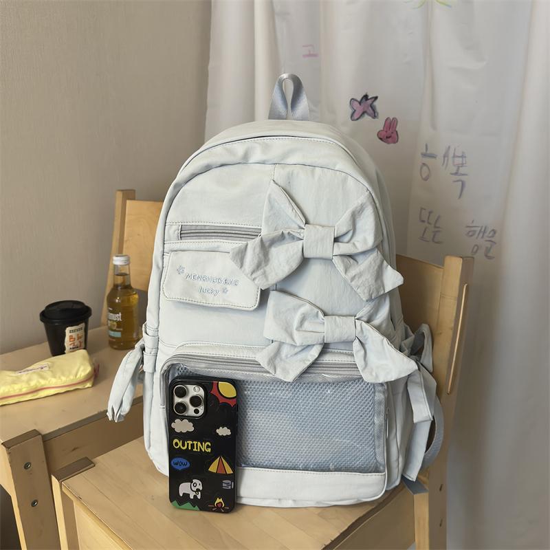 Zaino da Donna con Fiocco Zaino Scolastico Grande Capacità per Studenti