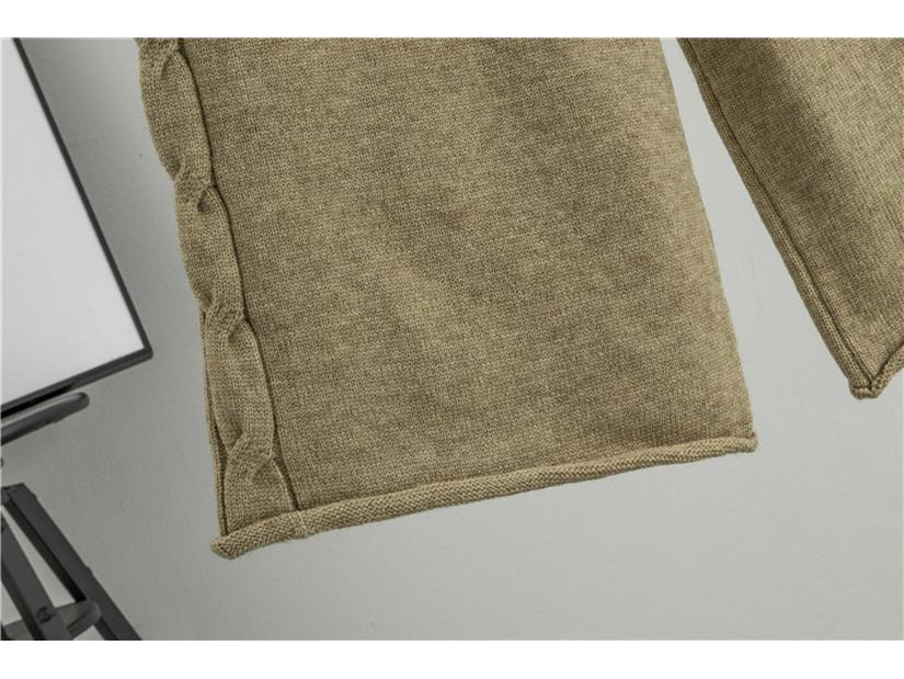 European Casual Knitwear Set - Women’s Hooded Cable Sweater & Wide-leg Pants Two-piece for Spring/Autumn
