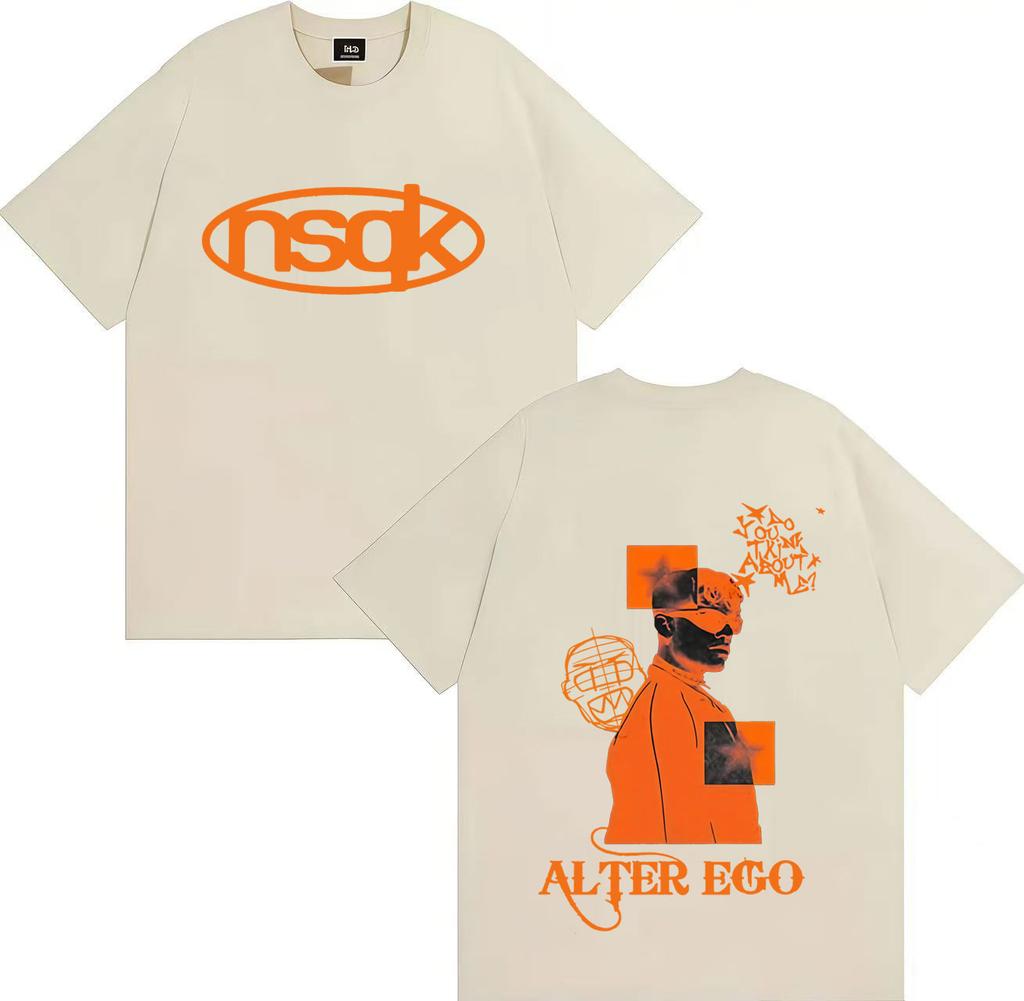 Rapper NSQK ALTER EGO Album Tour Graphic Y2K Gothic Tee Shirt Mens Women Cozy Aesthetic Streetwear Loose Short Sleeve Tshirts