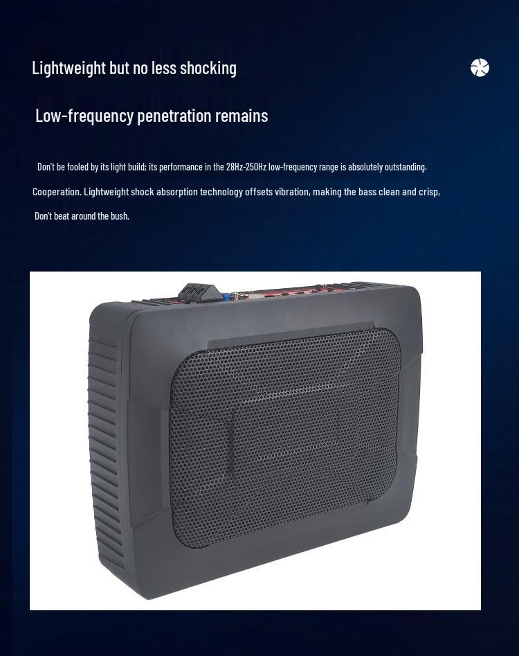 Ultra-Thin Aluminum Alloy Mini Car Subwoofer with Active Audio Underseat Design