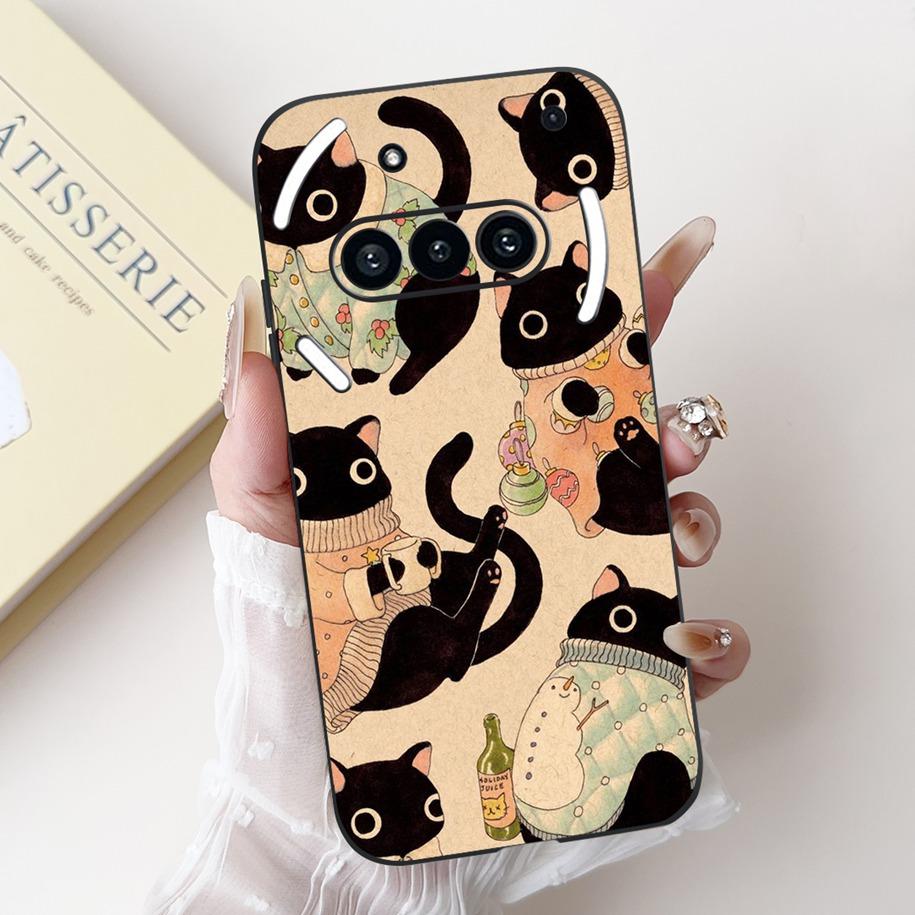 Para Funda Nothing Phone 3A A059 Lindo Dibujo Animado Panda Astronauta Silicona Suave Negro Mate Cubierta Para Nothing Phone3a Pro A059P Fundas