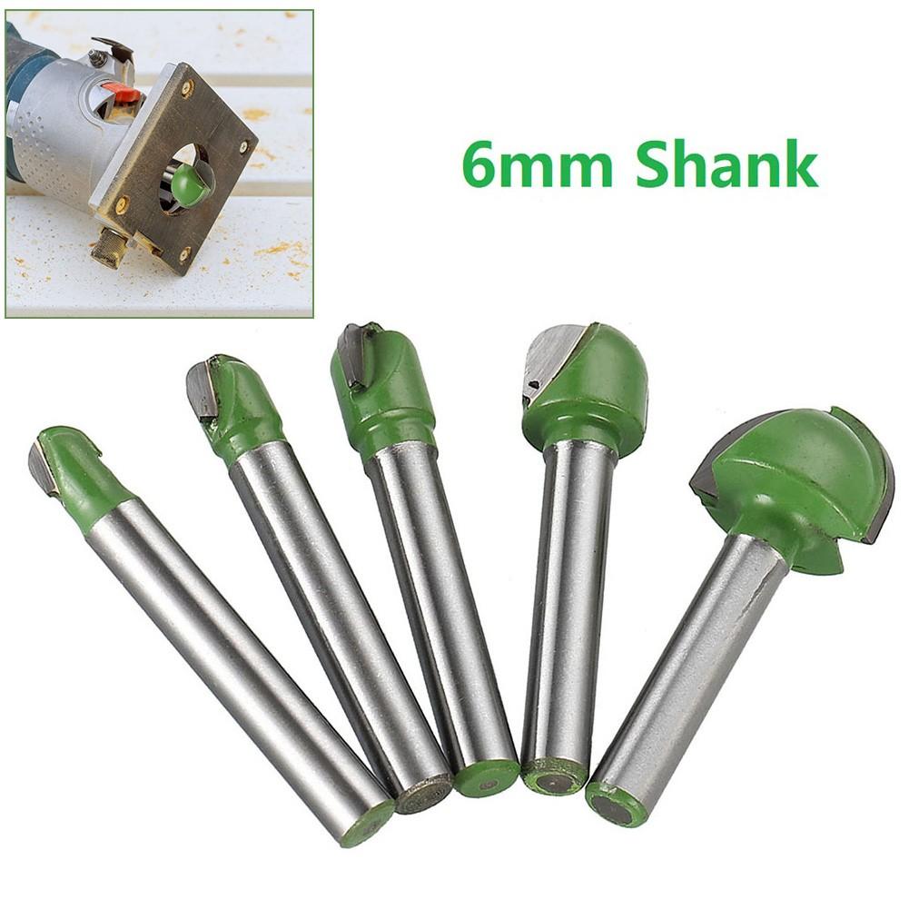6mm Shank Ball Round Nose Cove Box Wood Router Bits Cove CNC Milling Bit Tool