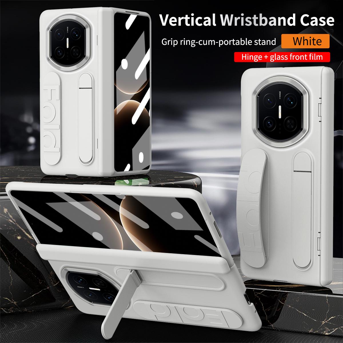 

For Huawei Mate X7 Vertical Wristband Case Finger Grasp Band Strap Metal Stand Self-Retracting Hinge Protection Case Cover Plastic&Huawei Mate X7