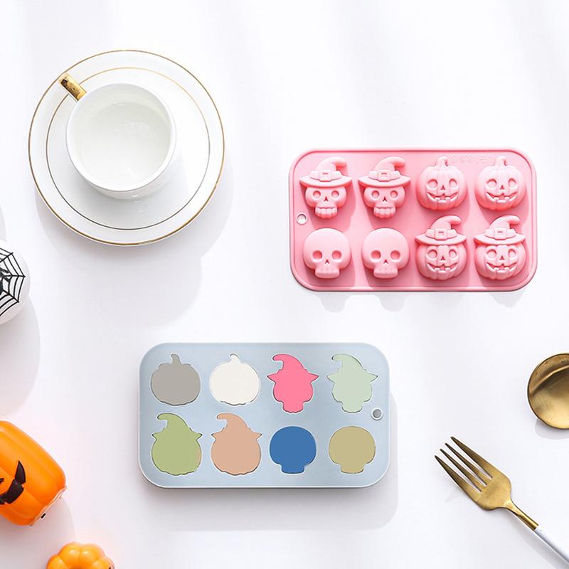 Halloween Pumpkin Theme Silicone Mold Ghost Pumpkin Baking Mold Diy Chocolate Candy Cookies Soap Cake Mould Halloween Decoration