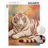 White Tiger Pearl Kit 5D DIY Round Rhinestone Art for Adults Relaxing Handmade Wall Decor National Day Gift Frameless