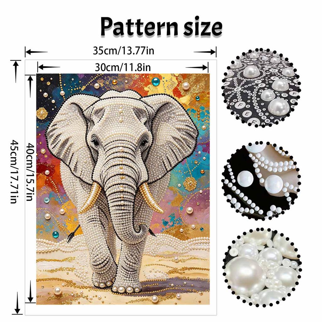 Elephant Pearl Kit DIY 5D Rhinestone Art Craft for Adults Home Party Decoration Handmade Gift